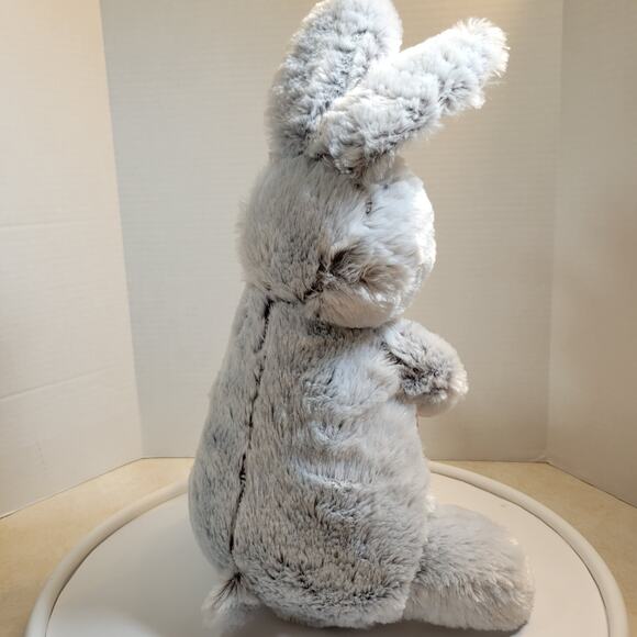 Gray Plush Bunny Rabbit 17” Holding Carrot Soft Toy Stuffed Animal Cute Gift - Picture 4 of 16